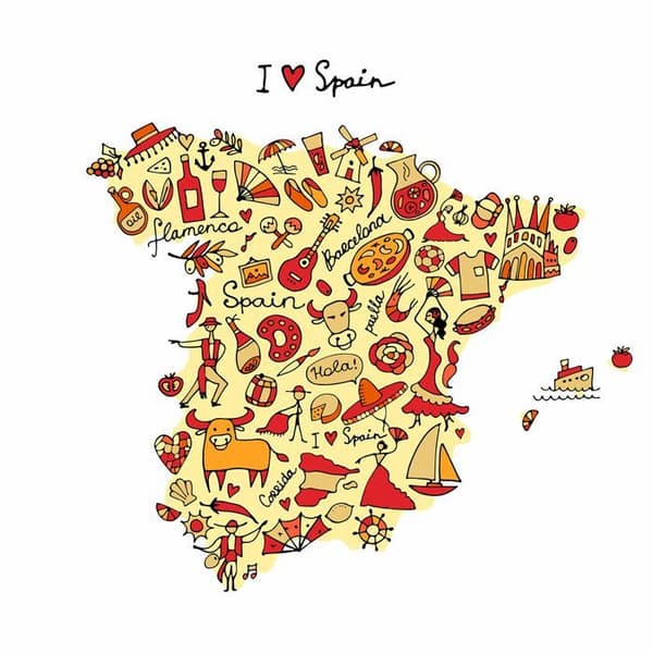 En halv åsna kökshandduk - VIN1009153 - I Love Spain - Stor kökshandduk i bomull