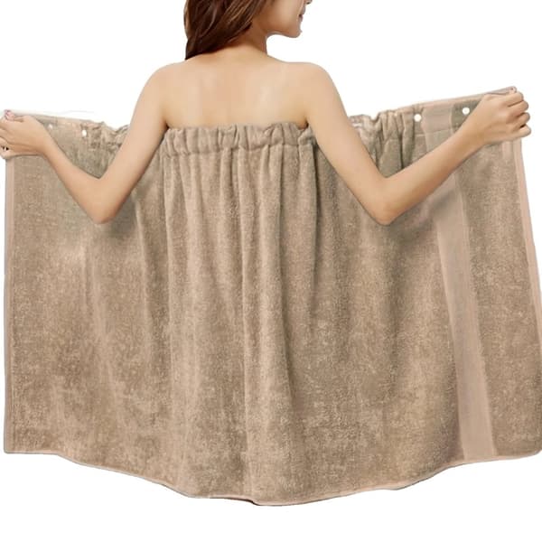 Badrumsinpackning Handduk, Supermjuk Bambufiber, Snabbtorkande Design,Kaki