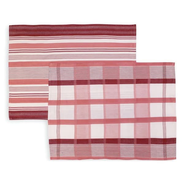 Set med 2 rosa PAELLA kökshanddukar i bomull, jacquard 50x70 cm