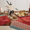 Miniatyrbild 2 av 3: Servett i jacquard av medelröd bomull 50x75cm - Coucke - Fondue-säsongen