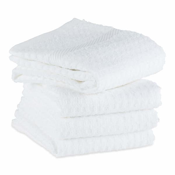 Handduk - handduk Dii - CAMZ32695 - Set med präglade handdukar, Bomull, Enfärgad vit, 38,1 x 66 cm