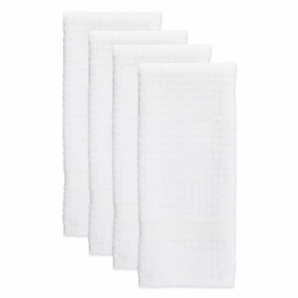 Handduk - handduk Dii - CAMZ32695 - Set med präglade handdukar, Bomull, Enfärgad vit, 38,1 x 66 cm
