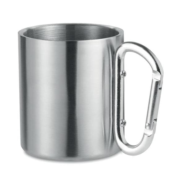 Mugg av rostfritt stål med karbinhake
