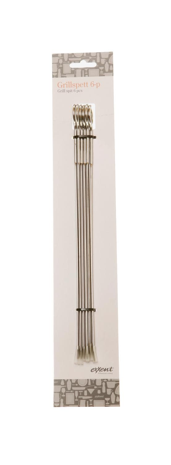 Grillspett av rostfritt stål 25 cm, 6 st