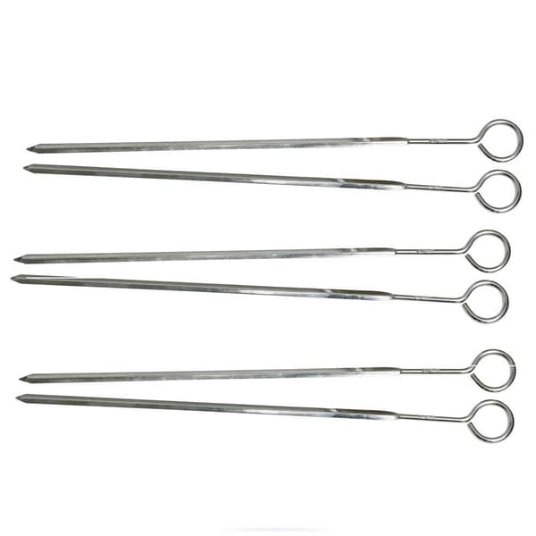 Grillspett av rostfritt stål 25 cm, 6 st
