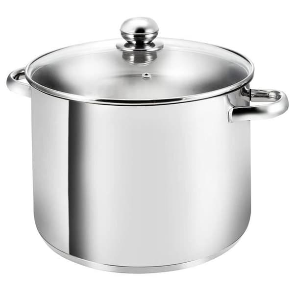 Cocotte haute - KOPF - Gigant - Polerat rostfritt stål - Glaslock - 12,5 liter