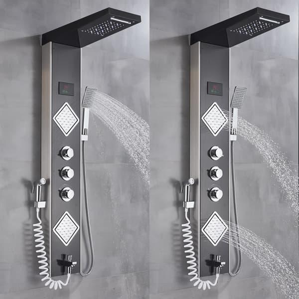 Brusearmatur, LED-brusepanel, Temperaturskærm