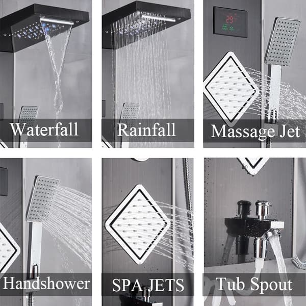 Brusearmatur, LED-brusepanel, Temperaturskærm