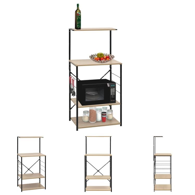 VidaXL Mikroaaltouunikaappi Musta Ja Tammi 60x39 6x123 Cm Tekninen Puu vidaxl-mikroaaltouunikaappi-musta-ja-tammi-60x39-6x123-cm-tekninen-puu