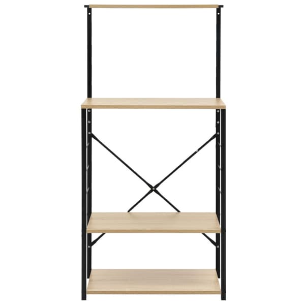 vidaXL køkkenreol til mikroovn 60x39,6x123 cm konstrueret træ sort/eg -  Holdere til køkkenredskaber