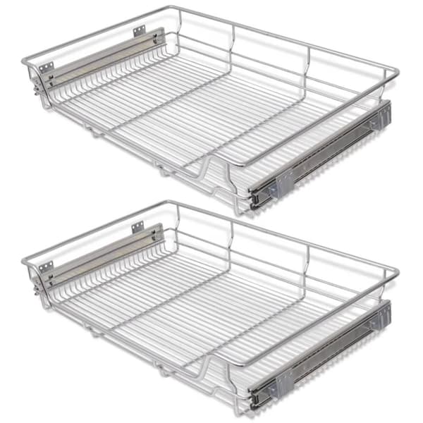 vidaXL Utdragbara trådkorgar 2 st silver 800 mm -  Hållare för köksgeråd
