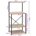 Pikkukuva 9 / 9: The Living Store Mikroaaltouunikaappi musta ja tammi 60x39,6x123 cm tekninen puu -  Keittövälinelaatikot & -telineet