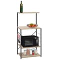 Pikkukuva 2 / 9: The Living Store Mikroaaltouunikaappi musta ja tammi 60x39,6x123 cm tekninen puu -  Keittövälinelaatikot & -telineet