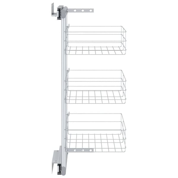 The Living Store udtrækskurv til køkkenskab tre lag 47x25x56 cm sølv - Holdere til køkkenredskaber