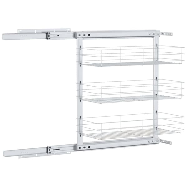 The Living Store udtrækskurv til køkkenskab tre lag 47x25x56 cm sølv - Holdere til køkkenredskaber