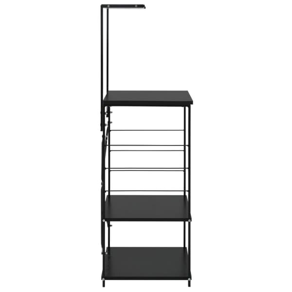The Living Store køkkenreol til mikroovn 60x39,6x123 cm konstrueret træ sort -  Holdere til køkkenredskaber