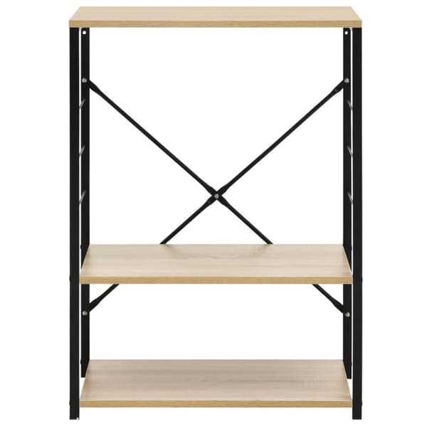 The Living Store Mikroaaltouunikaappi musta/tammi 60x39,6x79,5 cm tekninen puu -  Keittövälinelaatikot & -telineet