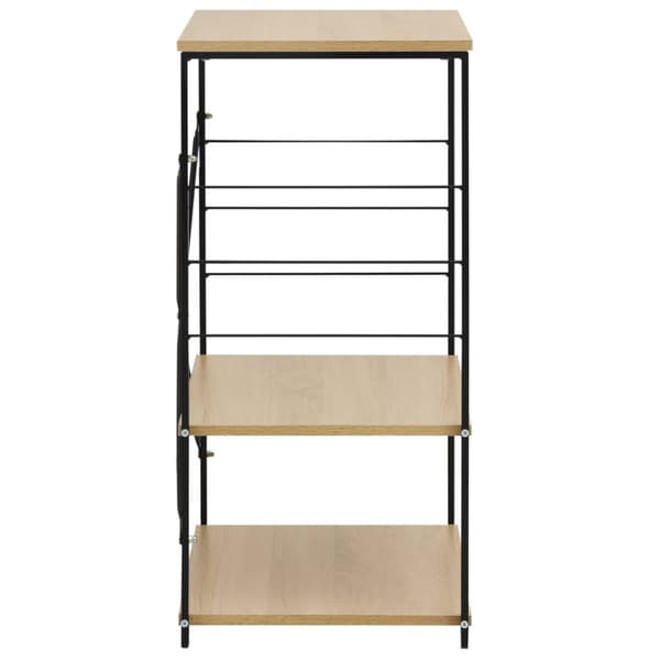 The Living Store Mikroaaltouunikaappi musta/tammi 60x39,6x79,5 cm tekninen puu -  Keittövälinelaatikot & -telineet