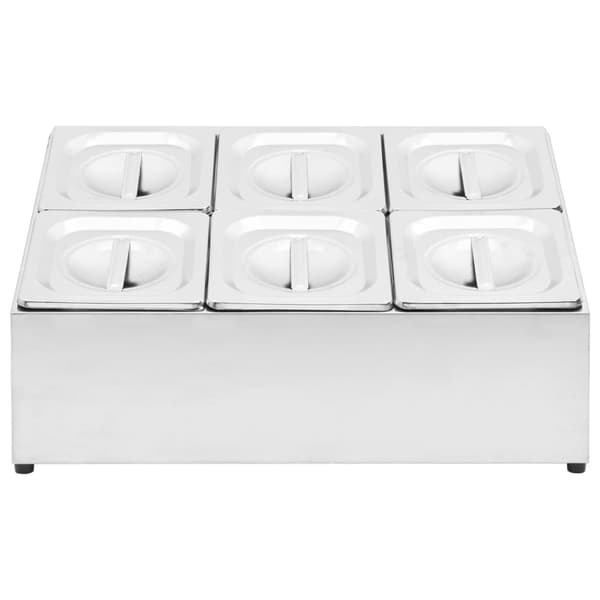 The Living Store gastronorm beholder med 6 GN 1/6-beholdere rustfrit stål - Holdere til køkkenredskaber