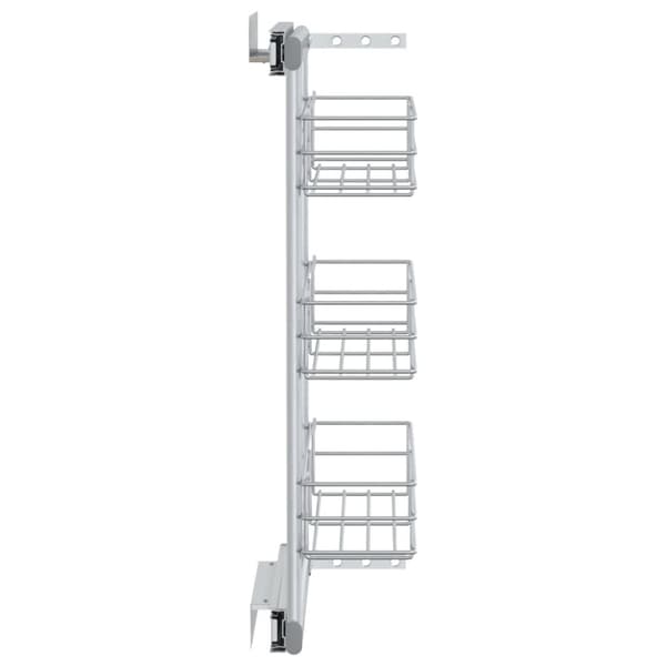 Hållare för köksgeråd - Living Utdragbar inredning köksskåp 3 hyllor silver 47x15,5x55,5 cm
