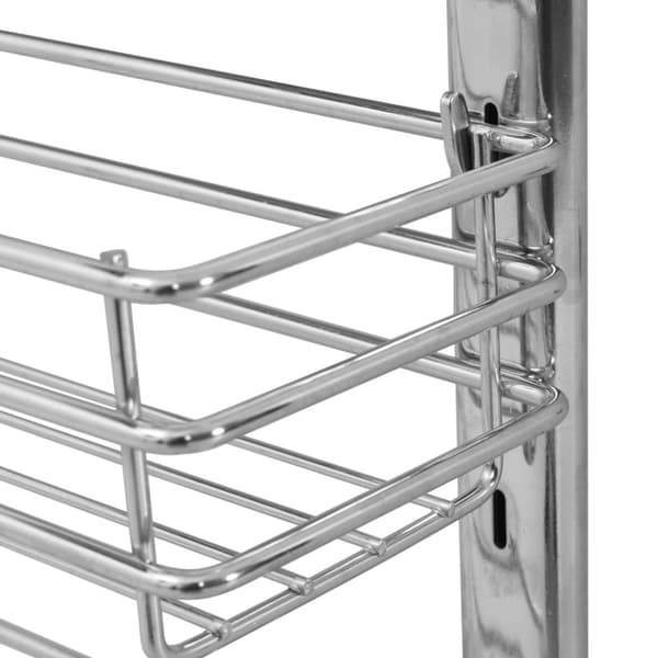 Hållare för köksgeråd - Living Utdragbar inredning köksskåp 3 hyllor silver 47x15,5x55,5 cm