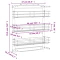 Miniatyrbild 11 av 11: Hållare för köksgeråd - Living Utdragbar inredning köksskåp 3 hyllor silver 47x15,5x55,5 cm