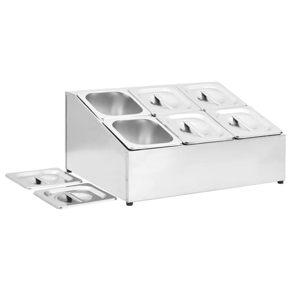 Keittövälinelaatikot & -telineet - Living Ruokavuokateline 6 kpl GN 1/6 ruostumaton teräs