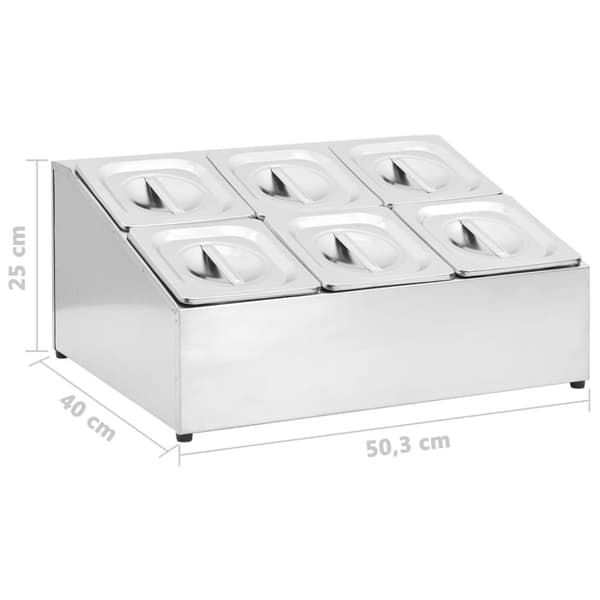 Keittövälinelaatikot & -telineet - Living Ruokavuokateline 6 kpl GN 1/6 ruostumaton teräs
