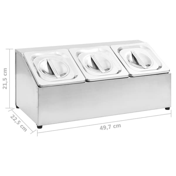 Keittövälinelaatikot & -telineet - Living Ruokavuokateline 3 kpl GN 1/6 ruostumaton teräs