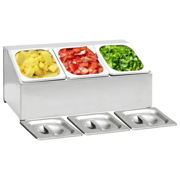 Keittövälinelaatikot & -telineet - Living Ruokavuokateline 3 kpl GN 1/6 ruostumaton teräs