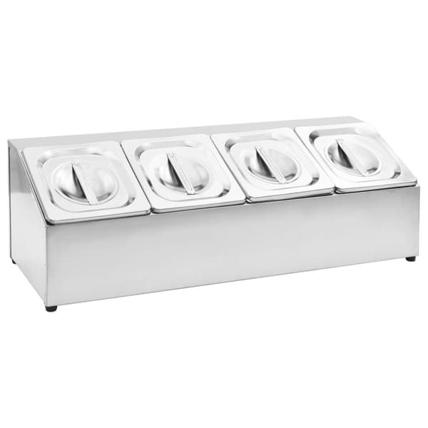 Keittövälinelaatikot & -telineet - Living Ruokavuokateline 4 kpl GN 1/6 ruostumaton teräs
