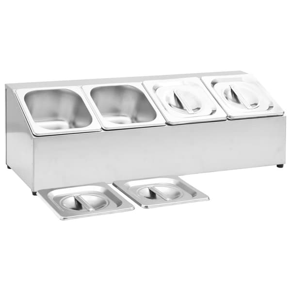 Keittövälinelaatikot & -telineet - Living Ruokavuokateline 4 kpl GN 1/6 ruostumaton teräs