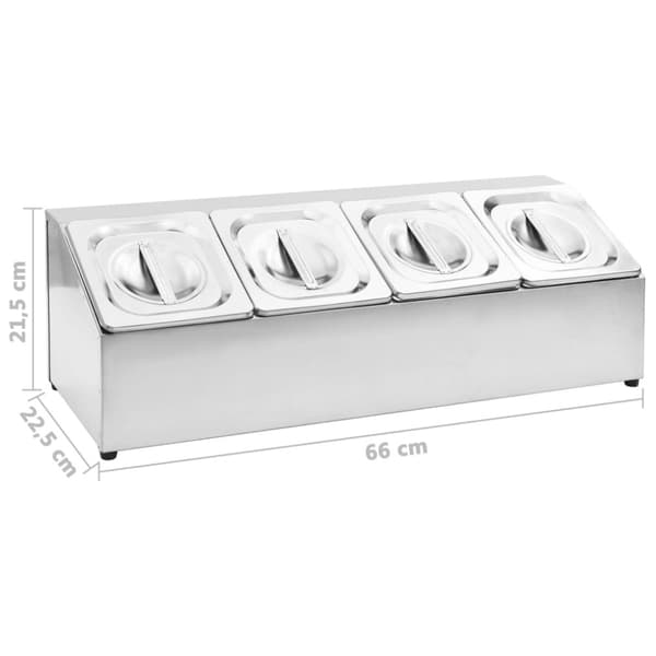 Keittövälinelaatikot & -telineet - Living Ruokavuokateline 4 kpl GN 1/6 ruostumaton teräs