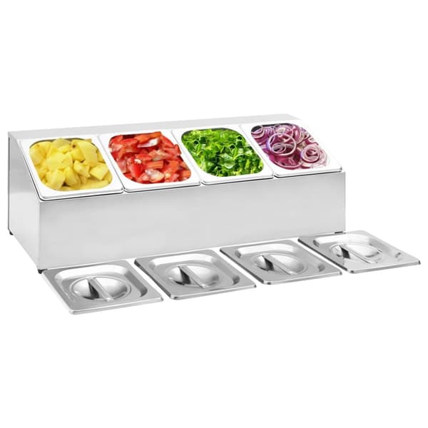 Keittövälinelaatikot & -telineet - Living Ruokavuokateline 4 kpl GN 1/6 ruostumaton teräs