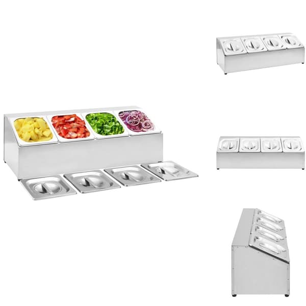 Keittövälinelaatikot & -telineet - Living Ruokavuokateline 4 kpl GN 1/6 ruostumaton teräs