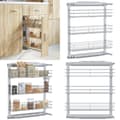 Pikkukuva 1 / 11: 2-kerroksinen ulosvedettävä keittiöhylly hopea 47x15,5x55,5 cm - Keittiön Ritiläkori - Keittiön Ritiläkorit - Home & Living