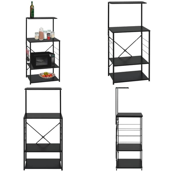 Køkkenreol til mikroovn 60x39,6x123 cm konstrueret træ sort - Skab Til Mikrobølgeovn - Skabe Til Miktrobølgeovne - Home & Living