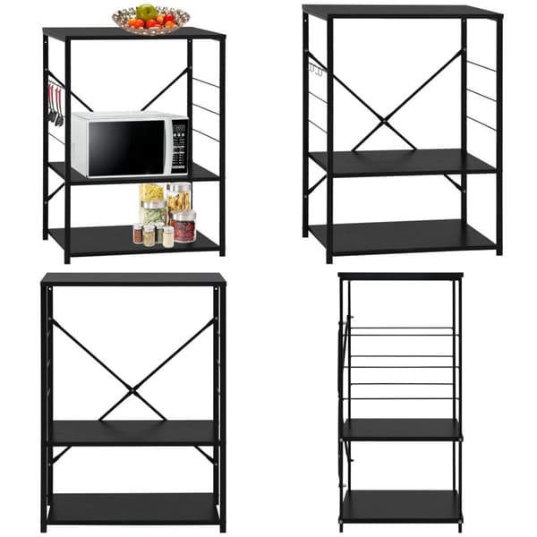 Hylla för mikrovågsugn svart 60x39,6x79,5 cm konstruerat trä - Mikrovågshylla - Mikrohylla - Home & Living