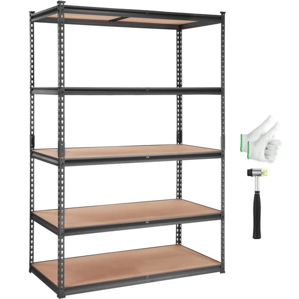 12 x 30 x 60 tum 400 lbs/hylla kapacitet 5-hyllor vertikalt förvaringsställ, justerbar hyllhöjd, tålig och lätt att installera