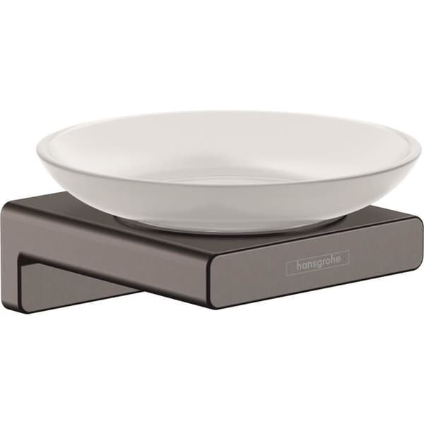 Svart borstad krom tvålkopp - HANSGROHE - AddStoris - Metall - Glas