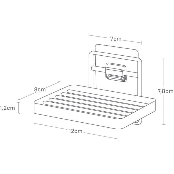 Väggmonterad tvålskål - YAMAZAKI - Tower - Stål - Vit - 7,80 cm i höjd
