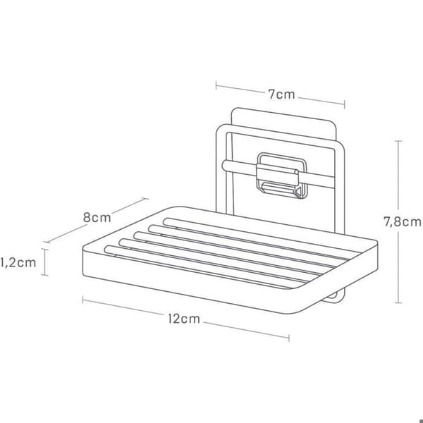 Väggmonterad tvålskål - YAMAZAKI - Tower - Stål - Vit - 7,80 cm i höjd