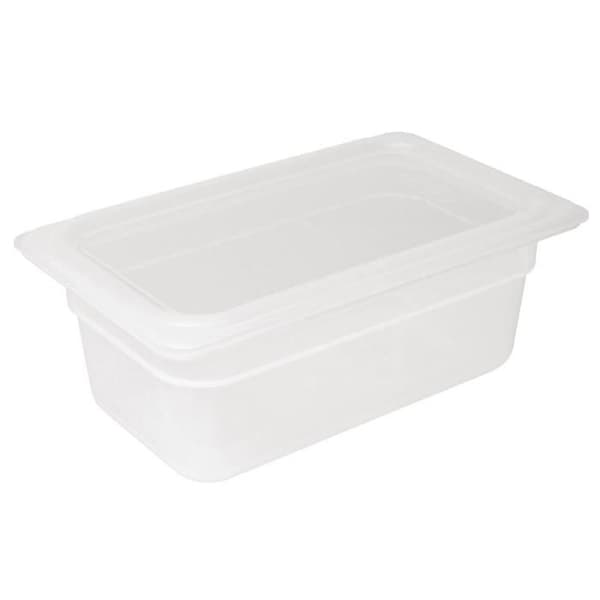 Set med 4 polypropenbehållare med GN 1/4 lock - Vogue 150 mm