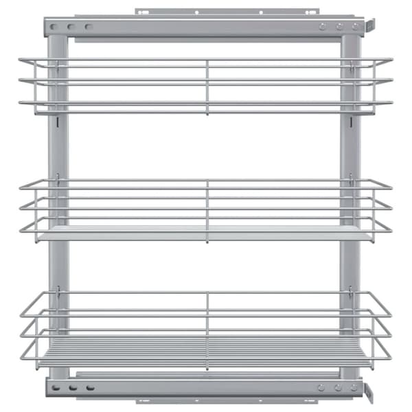 Utdragbar inredning köksskåp 3 hyllor silver 47x35x56 cm