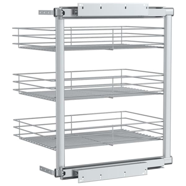 Utdragbar inredning köksskåp 3 hyllor silver 47x35x56 cm