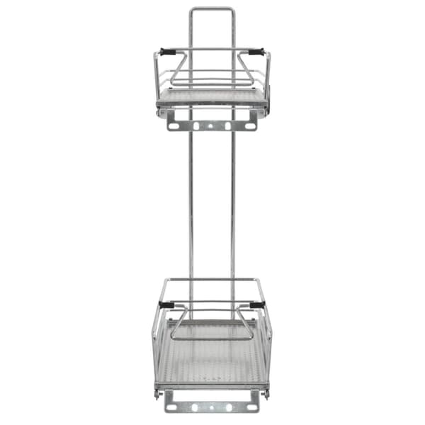 Utdragbar inredning köksskåp 2 hyllor silver 47x15x54,5 cm