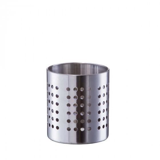 Köksredskapsbehållare - Inox - Silverfärgad - 13,5 cm i höjd - 12 cm i diameter - 4 fötter