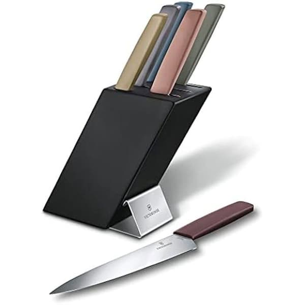 Knivblock - Victorinox - Swiss Modern - 6 delar - Bokträ - Flerfärgad