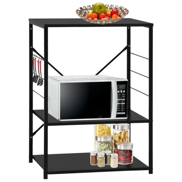 Hylla för mikrovågsugn svart 60x39,6x79,5 cm konstruerat trä