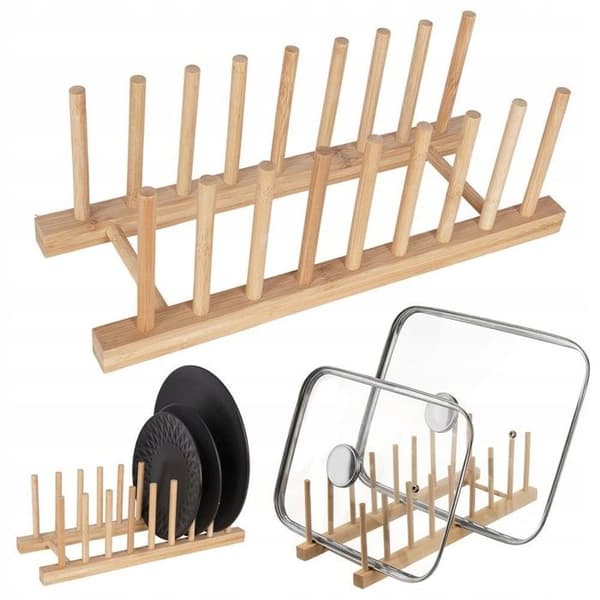 Stöd i trä - Orion - Kök organiserare - 35,5x13,5x11 cm - Naturlig - Praktisk